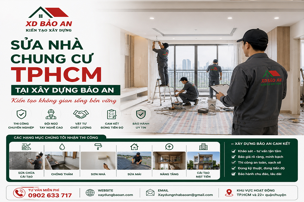Xây dựng Bảo An thi công sửa nhà chung cư TPHCM