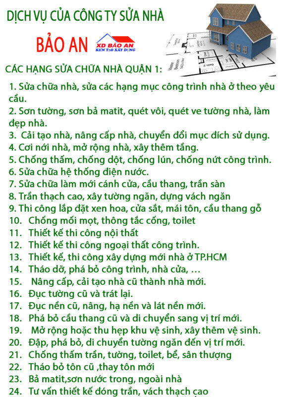 Công Ty Sửa Chữa Nhà – Bảo An