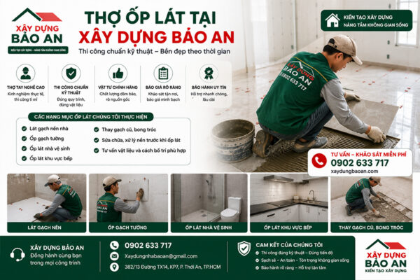 Đội thợ ốp gạch Bảo An