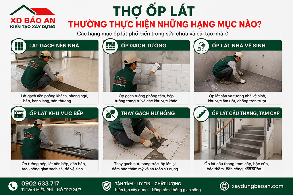 Thợ ốp lát tại TP HCM uy tín, tay nghề cao 1 Thợ ốp lát TPHCM thực hiện các hạng mục ốp lát gạch nhà ở