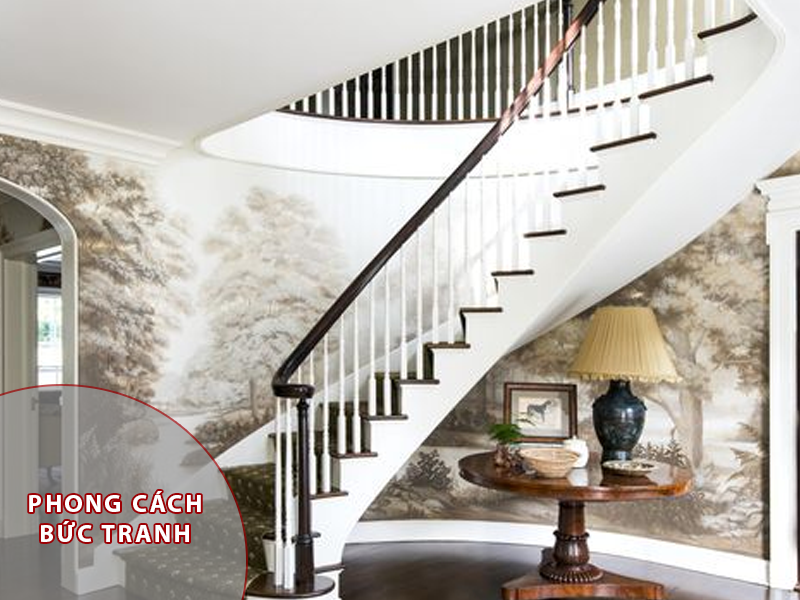 Ốp gạch tường cầu thang đẹp mắt, tiện nghi 2 ốp gạch tường cầu thang bức tranh