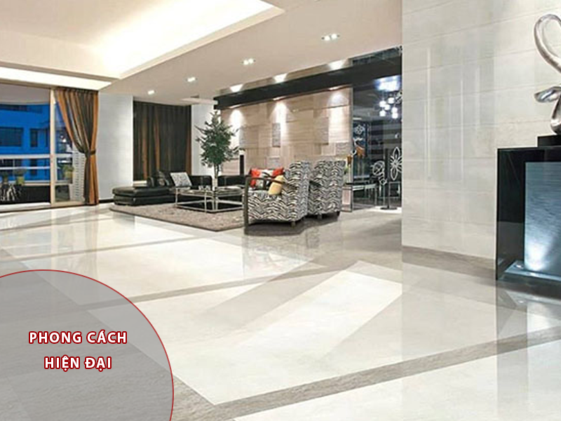 ốp gạch phòng khách hiện đại