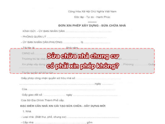 Sửa chữa nhà chung cư có phải xin phép không