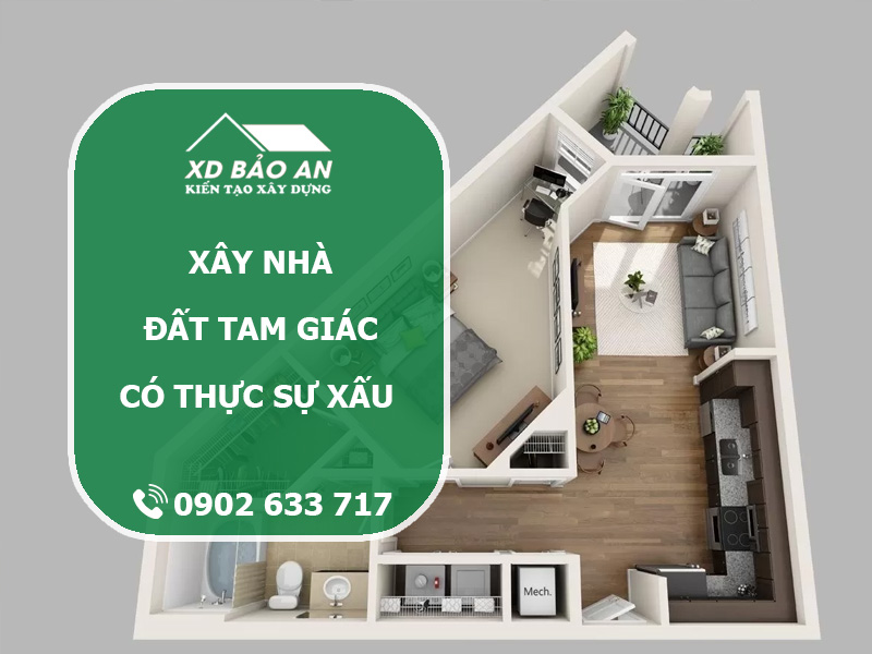 Xây nhà trên đất tam giác có thực sự xấu