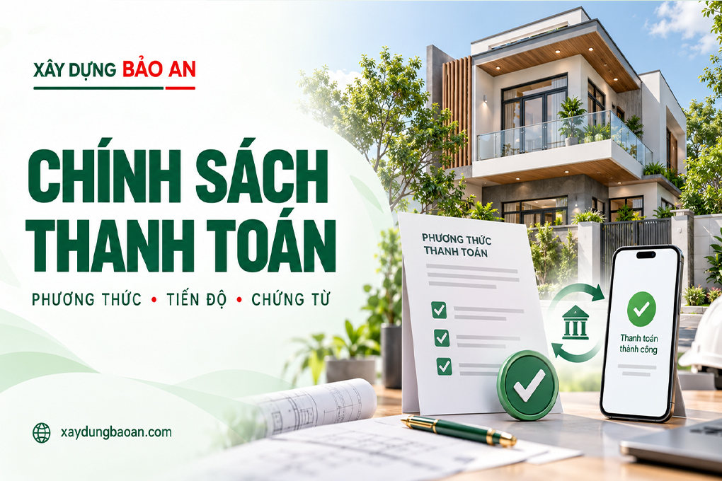 Chính sách thanh toán 1 Chính sách thanh toán dịch vụ xây dựng và sửa chữa nhà tại Bảo An.